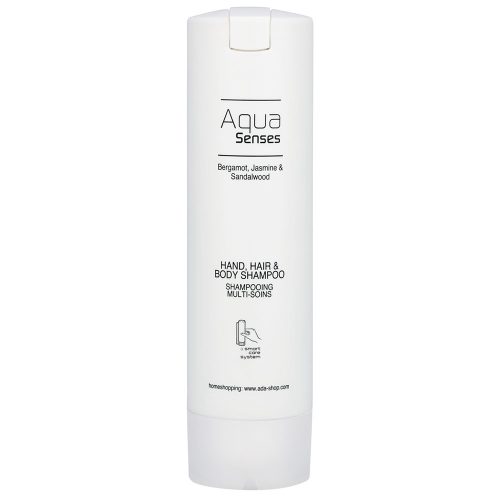 Aqua Senses 3 az 1-ben folyékony szappan, test- és hajsampon, Smart Care System adagoló rendszer, 300 ml, 30 db/cs.