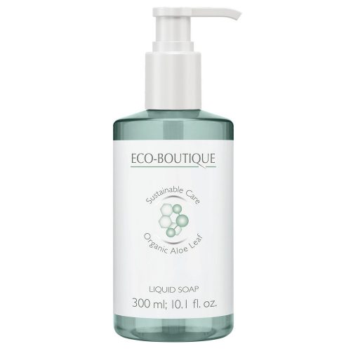 Eco Boutique Aloe Leaf & Green Tea folyékony szappan pumpás adagolóval, 300 ml, 12 db/cs.