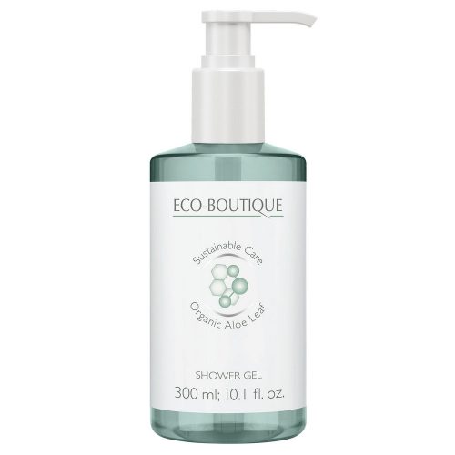 Eco Boutique Aloe Leaf & Green Tea tusfürdő pumpás adagolóval, 300 ml, 12 db/cs.