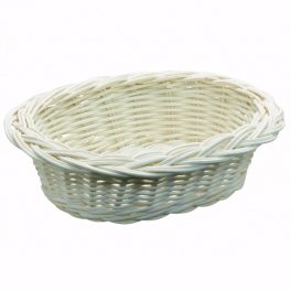   Kosár bekészítéseknek, fonott, fehér, ovális, 19x15x5 cm, 50 db/cs.